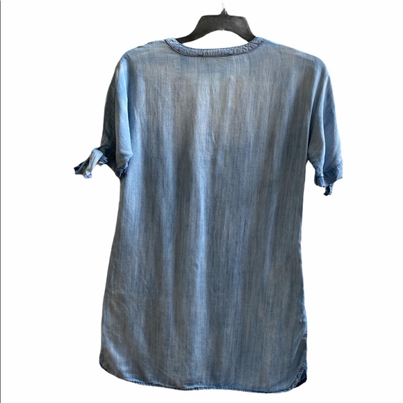 Francesca's Blue Rair chambray tunic top/dress S - Picture 5 of 9